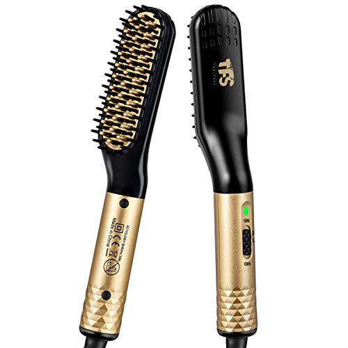 TFS Heated Beard Straightener Brush for Men - 2 In 1 Beard