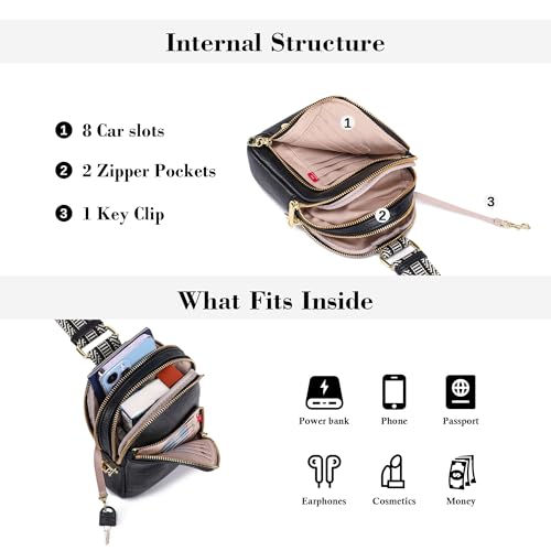 Image of INICAT Small Travel Purse,Anti Theft Crossbody Bag for Women | RFID Blocking, 8 Card Slots,Secure Back Zipper Pocket,Sling Style