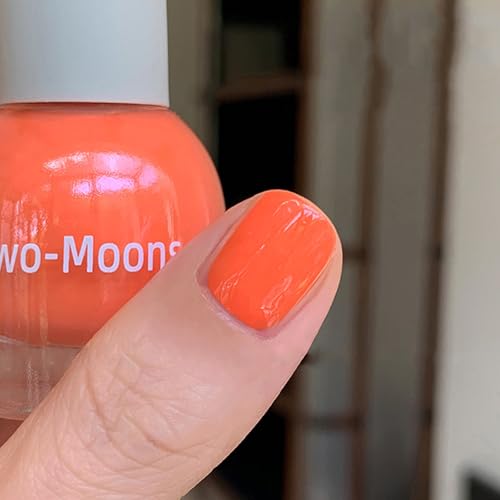 Orange Nail Polish - Orange Coral Nail Varnish Quick Dry - Long Lasting Neon Nail Polish - Water Based Breathable Coral Nail Varnish - Chip Resistant Non-Toxic for Women Girls DIY Manicure