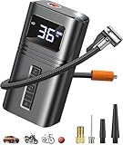 RYSEAB Tire Inflator Portable Air Compressor for Car Tire, Cordless & Strong Power, Air Pump with 6000mAh Battery, Fast inflate 150PSI, Tire Pump with LED Light for Car Bike Motor Ball