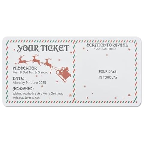 AOKLANT Customizable Surprise Scratch offs,Reveal Cards,Custom Boarding Pass Tickets,Birthday Surprises,Christmas Guessing Cards,Wedding Party Game Cards Cover