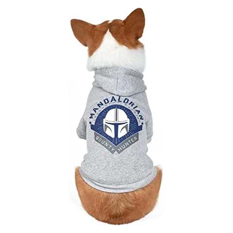 STAR WARS Sudadera con capucha Mandalorian para perros con agujero de fijación para correa, pequeña Cover
