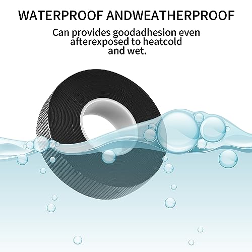 Siyurongg Selbstverschweißendes Isolierband, 4 Rolle Schwarz Wasserdichtes Klebeband Elektrisches Isolierband, Elektriker Vulkanisierband für elektrische Kabelisolierung Reparaturen, 4.5mx22mm