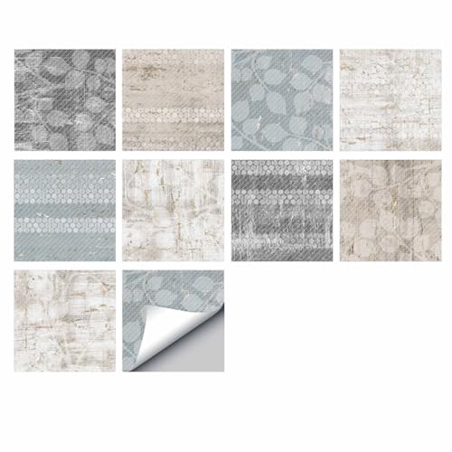 BESPORTBLE Pegatinas para Azulejos de Suelo y Pared 20x20 Cm, Pvc Autoadhesivo, Antideslizante y Resistente al Desgaste, 10 Piezas para Baño, Cocina y Salón, Decoración Color Color Aleatorio