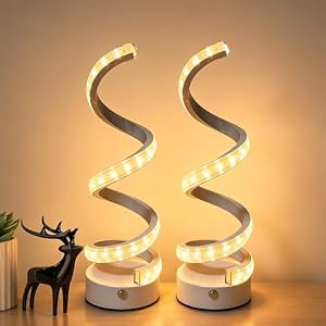 NCONCO Spirale LED-Tischlampe für Schlafzimmer, USB Powered Desk Light