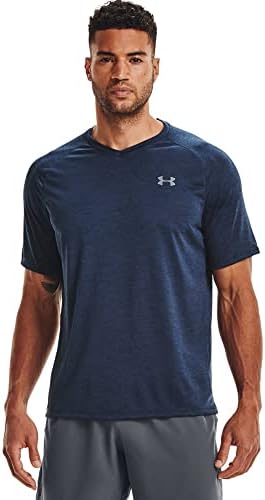 Under Armour Men's Tech 2.0 V-Neck Short-Sleeve T-Shirt , Academy Blue (408)/Steel , Large