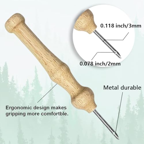Image of BEUNITONE Bear and Nature Style Punch Needle Kit for Beginners 9.4 inchx9.4 inch | Starter Embroidery Kits with Frame, Needle Felting Kit Poke Art for Adults DIY Handmade Craft for Coasters, Home Decor
