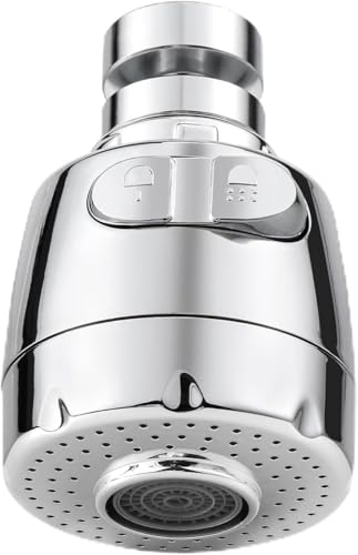 Aeratore Rubinetto Cucina Girevole 360° - Rompigetto Compatibilità Universale 2 Modalità Flusso, Anti Schizzo e Risparmio Idrico, filtro acqua rubinetto Bagno Cucina