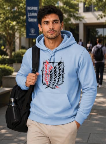 Image of ADRO Mens Abstract Graphic Hoodie | 320 GSM Cotton Poly Fleece | Regular Fit Contemporary Artistic Sweatshirt for Winter & Streetwear