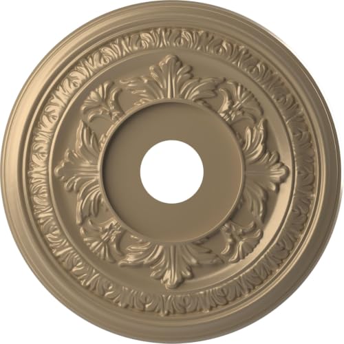 Image of 19 inchOD x 3 1 /2 inchID x 1 inchP Baltimore Thermoformed PVC Ceiling Medallion (Fits Canopies up to 7 3 /4 inch), Universal Metallic Champagne Mist