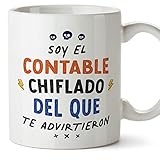 MUGFFINS Tazas para CONTABLE hombre - En Español - Todos te advirtieron - 11 oz / 330 ml - Regalo original y divertido