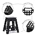ACKO Folding Step Stool 17.5 Inch Stool 400 LB Weight Capacity Plastic Foldable Step Stools for Adults and Kids, Fold Up Stool Suitable for Kitchen, Stepping Stool with Handle Black Step Stool 1PC