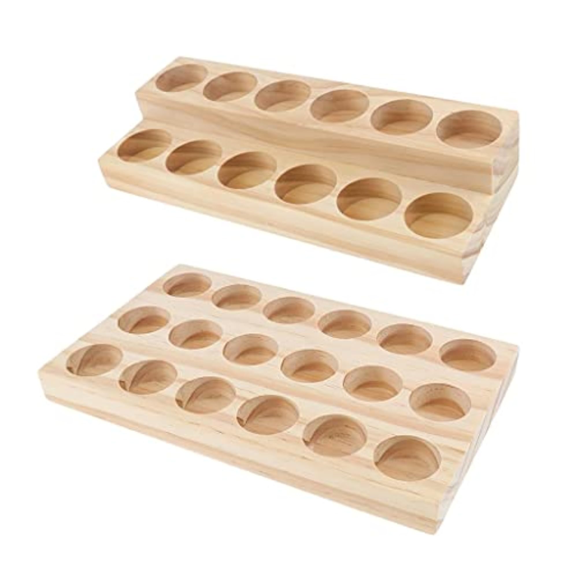 2pcs Wood Essential Oil Displaying Storage Organizer Rack