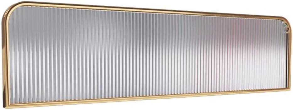 Modern Divider Screen for Office, Restaurant, Hotel, Countertop - Commercial Partition Screen Privacy Panels - Metal Frame + Tempered Glass Color Gold, Size 1.5mx30cm