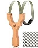 GERCAR Steinschleuder Profi für Jagd - Huck Zwille aus Holz - Set mit Stahlkugeln - Schleuder für Sport und Outdoor mit starkem Gummiband - Sportschleuder Katapult Slingshot - OneSize (Kit 100)