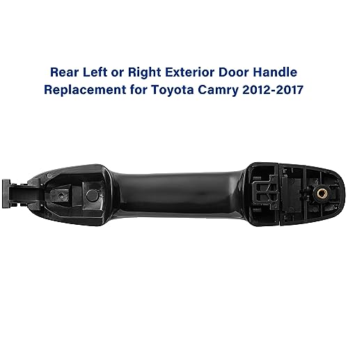 Image of Exterior Door Handle for Toyota Camry 2012 2013 2014 2015 2016 2017, for Rear Left Driver or Right Passenger Side Door, Black