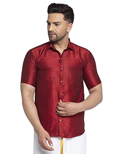 Image of SAIFOO Men's Classic Silk Ethnic Shirt.
