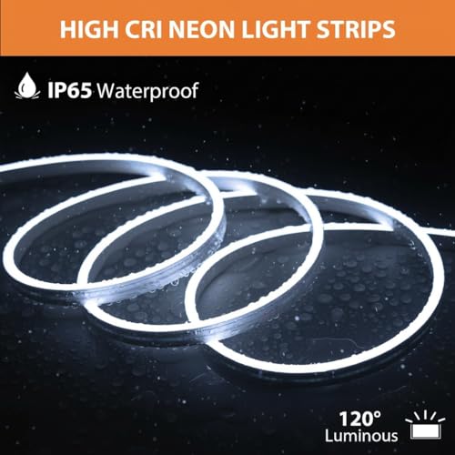 Image of HEADLY 16.4 Feet LED Neon Strip Lights, with 12V Adapter, Waterproof IP65, Silicone Flexible Rope Light for Home Wall Decor | Neon Lights | 5 Meter |