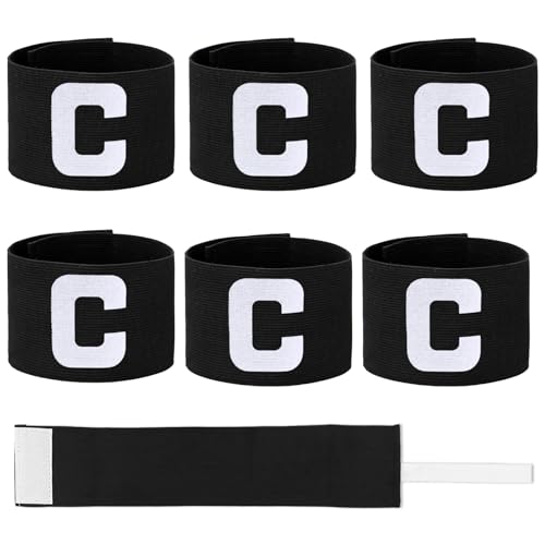Schwarz Kapitänsbinde Kinder, 6 Stück Fußball Kapitänsbinde Verstellbare Kapitänsbindes Kinder Fussball, Schwarz Spielführerbinde Elastic Kapitänsbindes Fussball Für Fußball Hockey Verschiedene