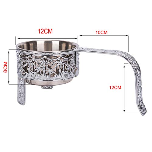 RMAN Shisha Kohlekorb Premium Edelstahl Kohlebehälter mit Griff & Zange Holzkohlenkorb Für Shisha & Grill Wasserpfeifen Zubehör - Silber