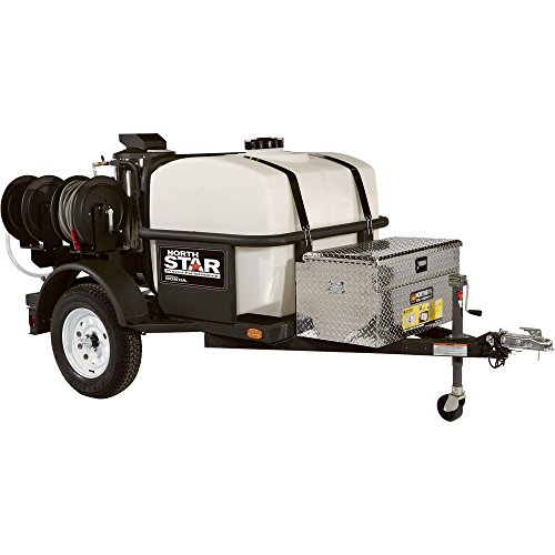 Northstar Trailer-Mounted Portable Hot Water Commercial Pressure Power Washer - 4000 Psi, 4.0 Gpm, Direct Drive, Honda Engine, 200-Gal. Water Tank #TOP2