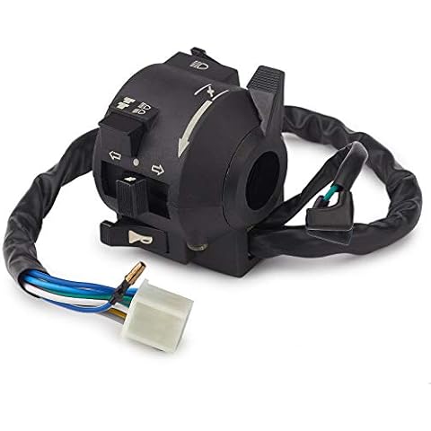 DKMOTORK 0031 7/8'' 5-Function Motorcycle Left Handlebar Switch with Choke Lever Horn Light Control Universal for Yamaha Raptor 660 ATV Quad 50CC 70CC 90CC 110CC 125CC 150CC Tao Tao Cover