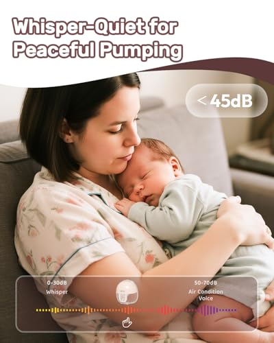Image of NCVI Wearable Hands Free Breast Pump, 4 Modes & 9 Levels with Multitronic Suction, Ultra-Quiet <42dB, Long Battery Life (150min), 21 /24mm Flange Insert, Portable Electric Breastfeeding Pump for Moms