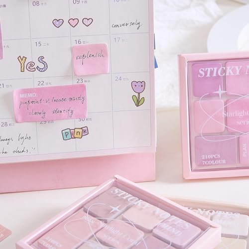 Image of 210 Sheets Colorful Sticky Notes | Mini Pastel Tabs | Self-Adhesive Memo Pads for Notes-4 Size, Reminders, Planners, Study, Office & Creative Journaling, Reminders, and Creative Ideas (Multi coler)