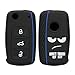 Produktbild kwmobile Autoschlüssel Hülle kompatibel mit VW Skoda Seat 3-Tasten Autoschlüssel Hülle - Schlüsselhülle Don't Touch My Key Weiß Schwarz Blau