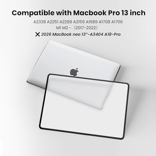 Image of BlueSwan Case Compatible with MacBook Pro 13 inch 2022-2017 Released,M2 M1 A2338 A2251 A2289 A2159 A1989 A1706 A1708,Anti-Rupture TPU Frame + PC Matte Anti-Fingerprint Cover (Clear)