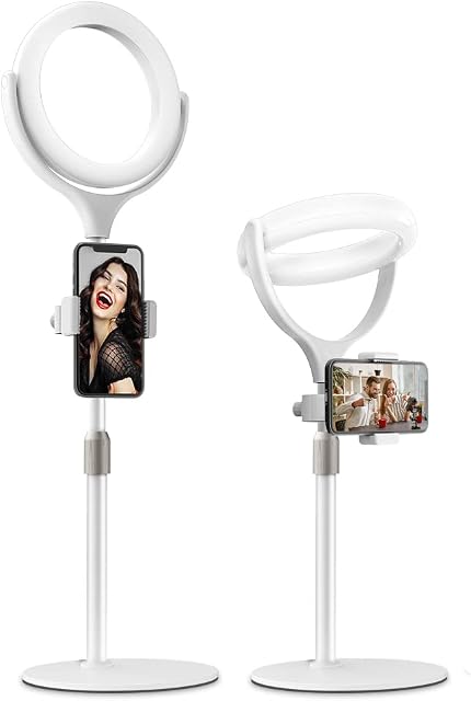 Ring Light for Laptop,Video Conference Zoom Meeting Webcam Lighting 8" Desk Selfie Light with Stand&Phone Holder for Makeup/YouTube/Streaming/Photo/Tiktok