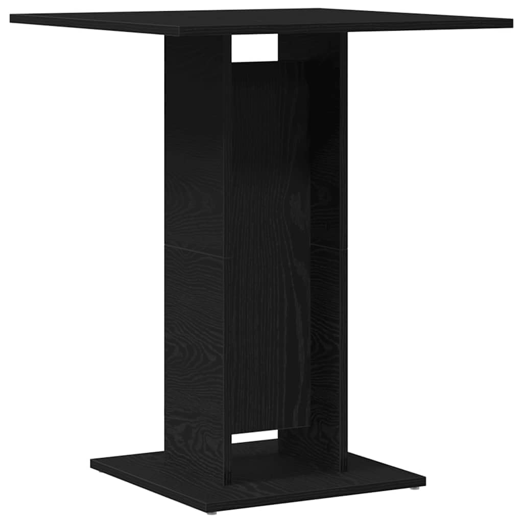 Tavolo da bistrot in rovere nero, 60 x 60 x 75 cm, legno lavorato per