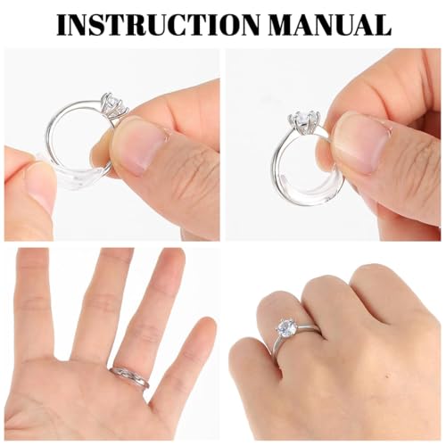 20 Stück Ringverkleinerer Unsichtbar Silikon Ring Verkleinerung für Breite Ringe Unsichtbarer Ringgrößenversteller für lose Ringe Männer und Frauen, Ring Kleiner Machen
