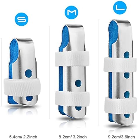 Finger Splint, 3-Size Aluminum Finger Splints, Metal Finger Support for Finger Knuckle Immobilization of Adults and Children Suffering Pain Sprains Strains Arthritis