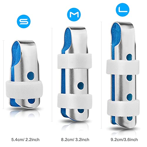 Finger Splint, 3-Size Aluminum Finger Splints, Metal Finger Support for Finger Knuckle Immobilization of Adults and Children Suffering Pain Sprains Strains Arthritis