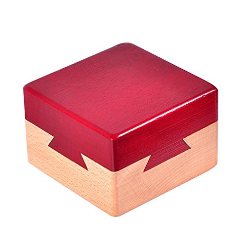 WISDOMTOY Mini 3D Brain Teaser Wooden Magic Drawers Gift Jewelery Box Puzzle Toy