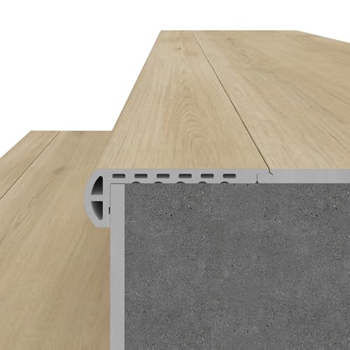 NewTechWood EverLux 20 mm T x 2.56 in. W x 84 in. L Flush Stair Nose Molding (Mongoose Taupe) - Thumbnail 2