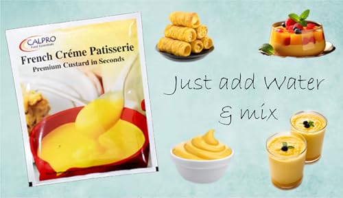 Image of French Creme Patisserie :Eggless Primum Custard In Second & Bake Stable ! High Protein ! Melt-In-Mouth -100% Vegetarian : Mix Powder 1KG