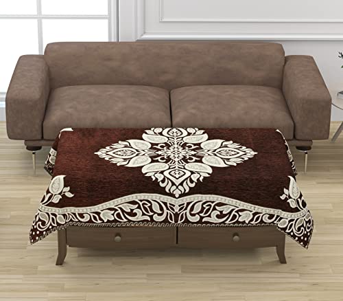 Image of Sofa Seater Slip Covers with Arm and Cushion and Table Cover - 3+2 Seater Velvet Sofa Cover Set for Single Sofa Couch - 5 Seater Sofa Seat Protector Slip and Back Covers, 2701 Coffee