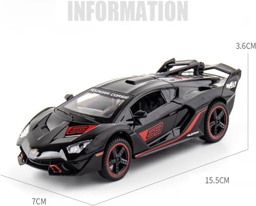 Image of Metal Pull Back Diecast Car 1:32 Lamborghini Sc18 Alston Pull Back Car Model with Sound Light Boys Gifts Toys for Kids. (Red)
