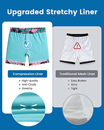 Image of maamgic 2 in 1 Mens Swim Trunks 7 Inch Swim Shorts Swim Suits Board Shorts