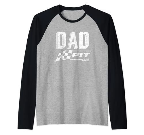 Dad Pit Crew - Disfraz divertido de carreras para hombre Camiseta Manga Raglan