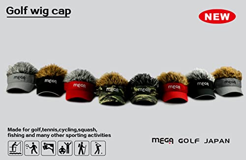 Coouv Adjustable Sun Visor Hat With Wig Spiked Hairs Fashion Baseball Golf Cap For Men & Women (Novelty, Checked Brown) #TOP1