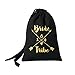 Ling's moment 5"x7" Gold Foil Bride Tribe Cotton Muslin Favor Bags with Drawstring for Wedding Bridal Shower Bachelorette Party Gift Bags (Set of 10)