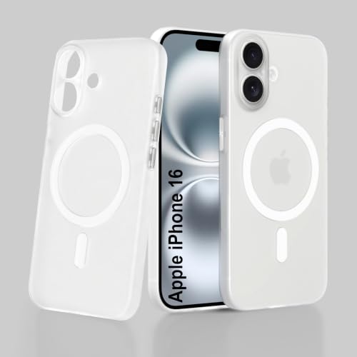 Image of ZAP CASE Paper Thin Case for iPhone 16 | Ultra-Slim 0.5 mm Back Cover | Metal Buttons | Lightweight | Matte Finish | Anti-Fingerprint | Scratch Resistant | Camera Protection | Magsafe | White