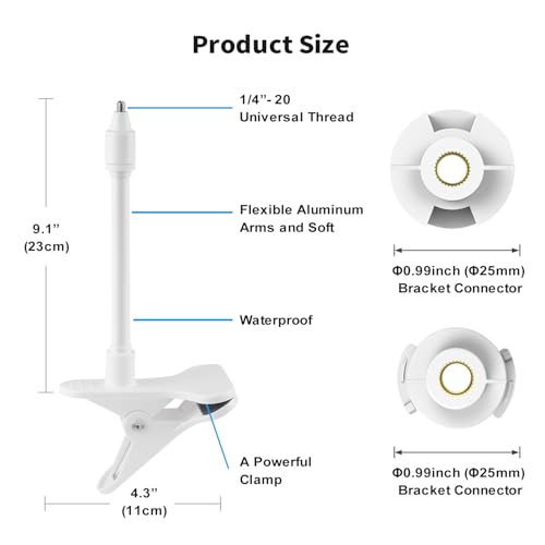 Babyphone Halterung für HelloBaby HB65/HB6339/HB66/HB6550/HB248/HB6558/HB40, Flexible Baby Kamera Holder für VTimes VT302… – Ansicht 3