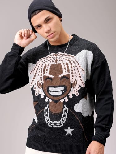 Image of The Indian Garage Co Men Oversized Character Crew Neck Sweater