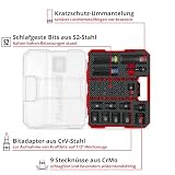 Oryginalny zestaw nasadek Einhell Impact 32-częściowy (18 x 30 mm Kraftbits, 9 x 40 mm, 3 x gniazdo 80 mm, stal S2 i CrMo, plastikowa tuleja, motoryzacja)