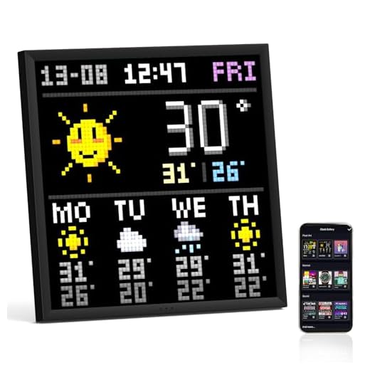 Divoom Pixoo-64 WiFi Pixel Art Display mit einem 64x64 LED-Panel, einzigartige Beleuchtungs Dekoration w/App-Steuerung