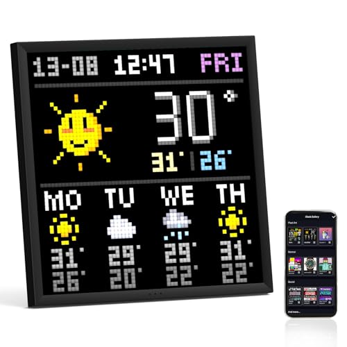 Divoom Pixoo-64 WiFi Pixel Art Display mit einem 64x64 LED Panel, einzigartige Beleuchtungsdekoration mit App-Steuerung